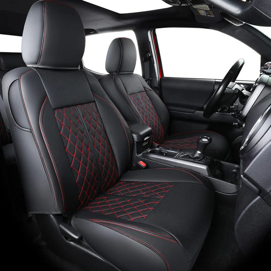Tacoma Seat Covers Fit for 2016-2023 Tacoma Crew Cab/Double Cab with Water Proof Faux Leather