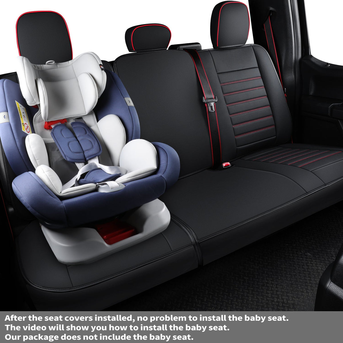 F150 Seat Covers Full Set with Waterproof Leather, Automotive Vehicle Cushion Cover for Cars SUV Pick-up Truck Fit for 2009 to 2024 Ford F150 Carhartt and 2017 to 2023 F250 F350 F450