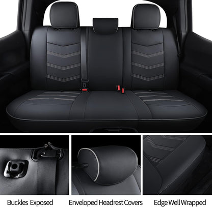 2005-2023 Tacoma Seat Covers Full Set Waterproof leather for Tacoma Double/Crew Cab SR SR5 TRD Sport TRD Off-Road PreRunner Trims, with Waterproof Faux Leather All-enveloping, four seasons general, wear-resistant and scratch-resistant