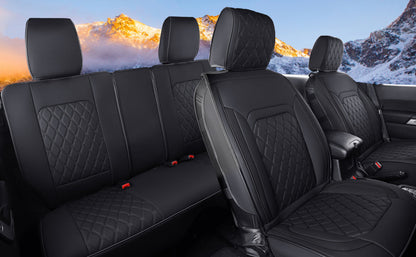 Jeep Wrangler JK JL Front Seat Covers Custom Fit 2/4 Door 2007-2024 Unlimited Rubicon 392 Sahara Willys Sport High Altitude Truck Pickup Waterproof Leather