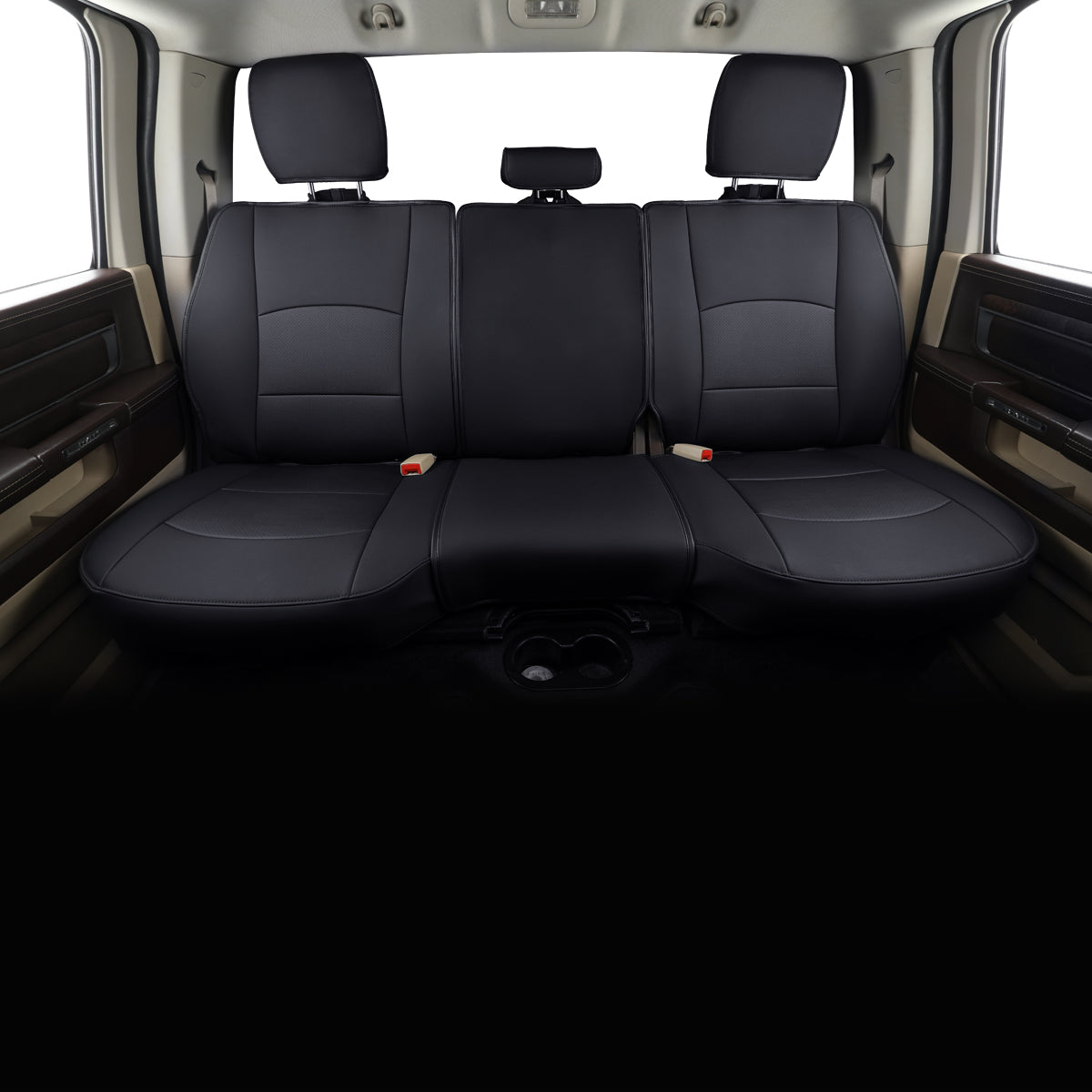 Ram 1500 2011-2019 2020 2021 2022 2023 2024 Crew Cab Waterproof Seat Covers FullSet, Custom Fit Ram Bighorn Laramie Limited Rebel Longhorn Pickup with 4/6 Split Rear Seat