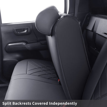 Tacoma Full Seat Covers, suitable for Tacoma 2016-2023 Seat covers for five persons double cab, artificial leather, four seasons available, breathable and comfortable
