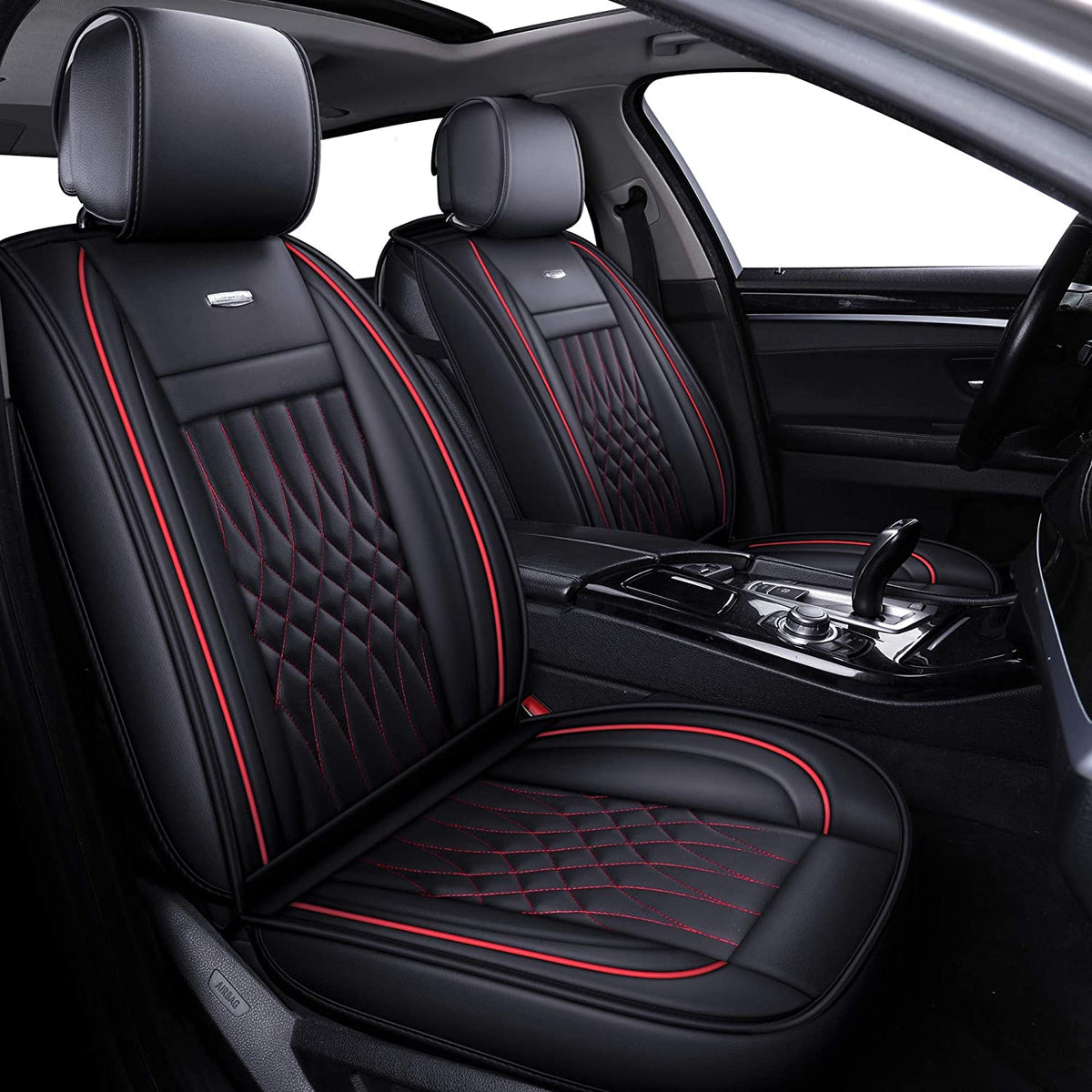 Seat Covers fit for Ford F150 Crew Cab from 2015 to 2024 and fit for F250 F350 F450 Crew Cab from 2017 to 2024 with Faux Leather