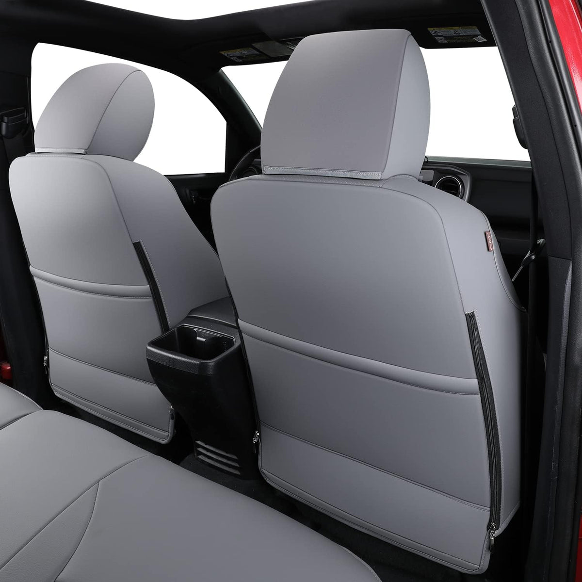 Tacoma Full-Set Seat Covers Fit Tacoma 2016 2017 2018 2019 2020 2021 2022 2023 Double/Crew Cab Only, with Faux Leather