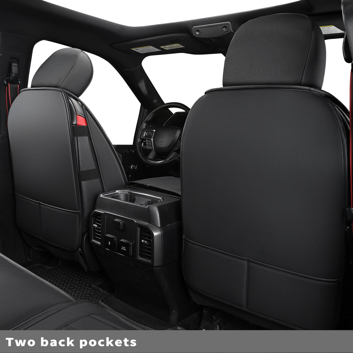 F150 Seat Covers Full Set with Waterproof Leather, Automotive Vehicle Cushion Cover for Cars SUV Pick-up Truck Fit for 2009 to 2024 Ford F150 Carhartt and 2017 to 2023 F250 F350 F450