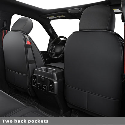 F150 Seat Covers Full Set with Waterproof Leather, Automotive Vehicle Cushion Cover for Cars SUV Pick-up Truck Fit for 2009 to 2024 Ford F150 Carhartt and 2017 to 2023 F250 F350 F450