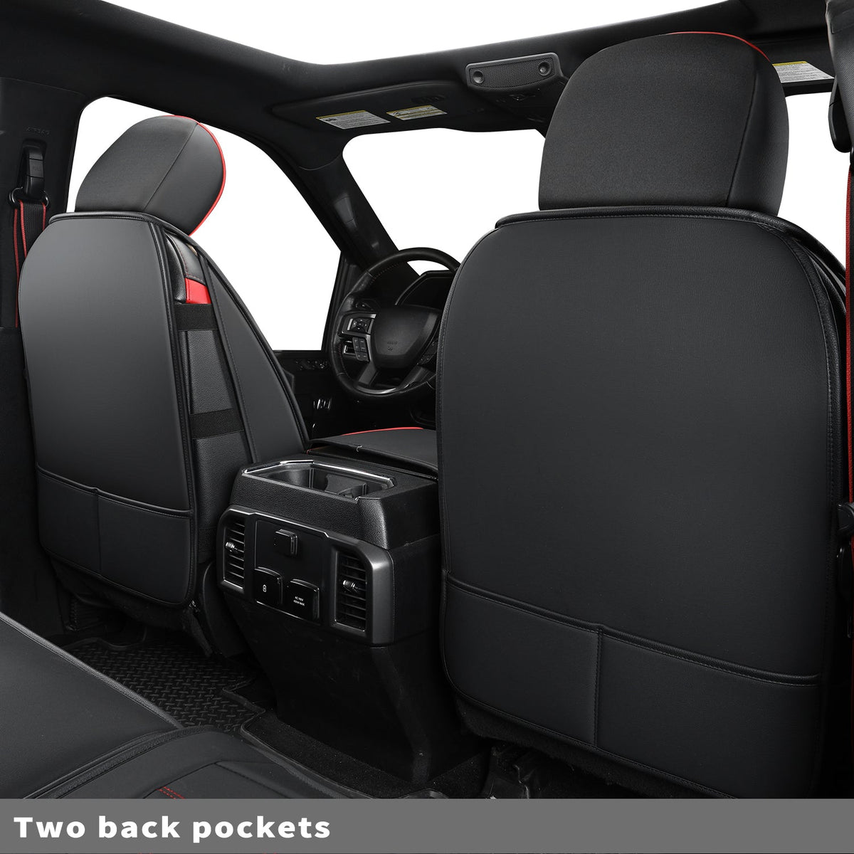 F150 Seat Covers Full Set with Waterproof Leather, Automotive Vehicle Cushion Cover for Cars SUV Pick-up Truck Fit for 2009 to 2024 Ford F150 Carhartt and 2017 to 2023 F250 F350 F450