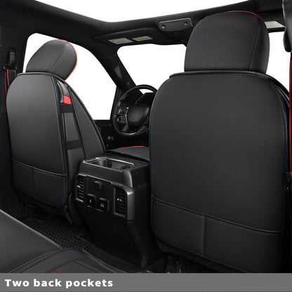 F150 Seat Covers Full Set with Waterproof Leather, Automotive Vehicle Cushion Cover for Cars SUV Pick-up Truck Fit for 2009 to 2024 Ford F150 Carhartt and 2017 to 2023 F250 F350 F450