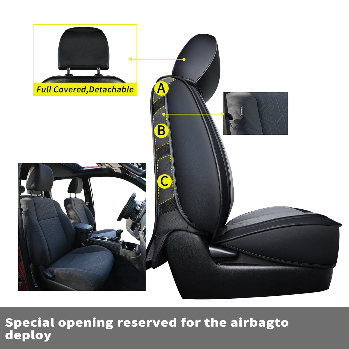 2005-2023 Tacoma Seat Covers Custom Double Cab,Waterproof leather seat cover, all seasons including trims like SR, SR5, Limited, TRD Off Road, TRD Pro, TRD Sport, etc. comfortable and breathable
