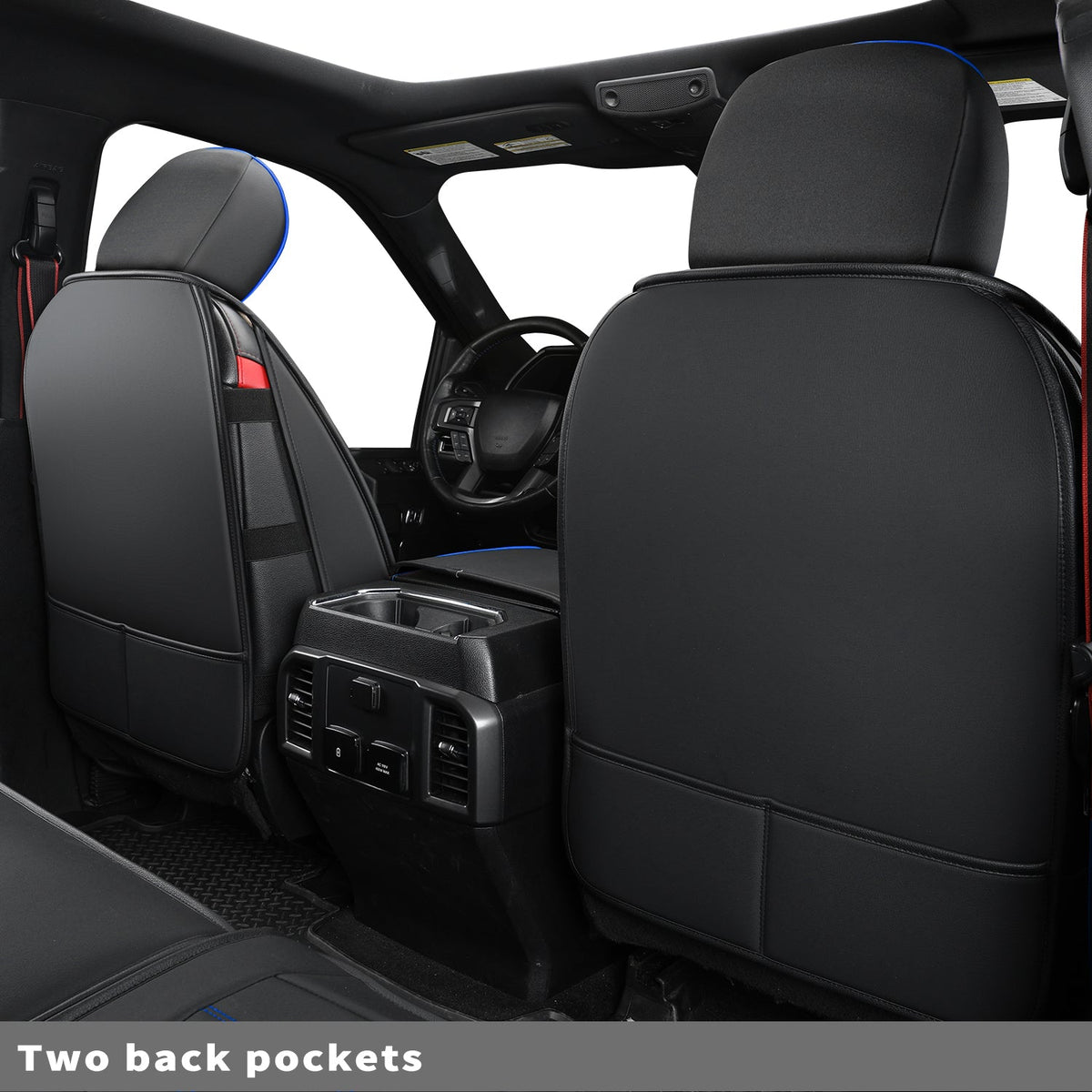 F150 Seat Covers Full Set with Waterproof Leather, Automotive Vehicle Cushion Cover for Cars SUV Pick-up Truck Fit for 2009 to 2024 Ford F150 Carhartt and 2017 to 2023 F250 F350 F450