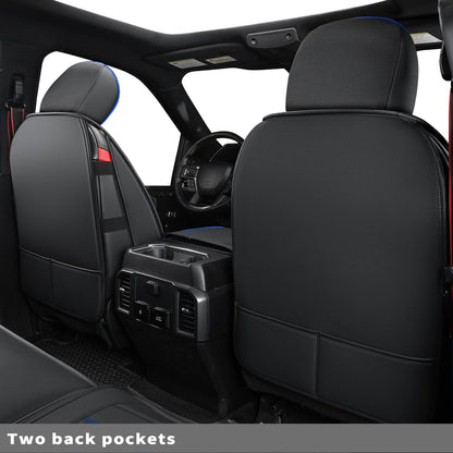 F150 Seat Covers Full Set with Waterproof Leather, Automotive Vehicle Cushion Cover for Cars SUV Pick-up Truck Fit for 2009 to 2024 Ford F150 Carhartt and 2017 to 2023 F250 F350 F450