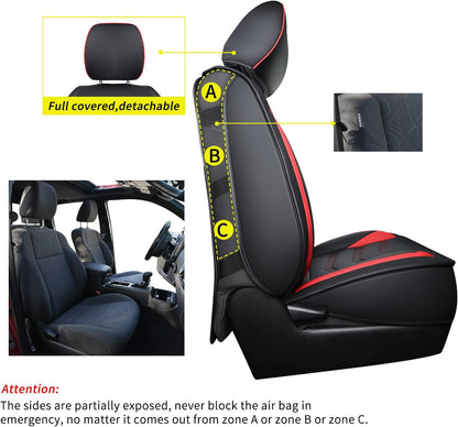 2005-2023 Tacoma Seat Covers Full Set Waterproof leather for Tacoma Double/Crew Cab SR SR5 TRD Sport TRD Off-Road PreRunner Trims, with Waterproof Faux Leather All-enveloping, four seasons general, wear-resistant and scratch-resistant