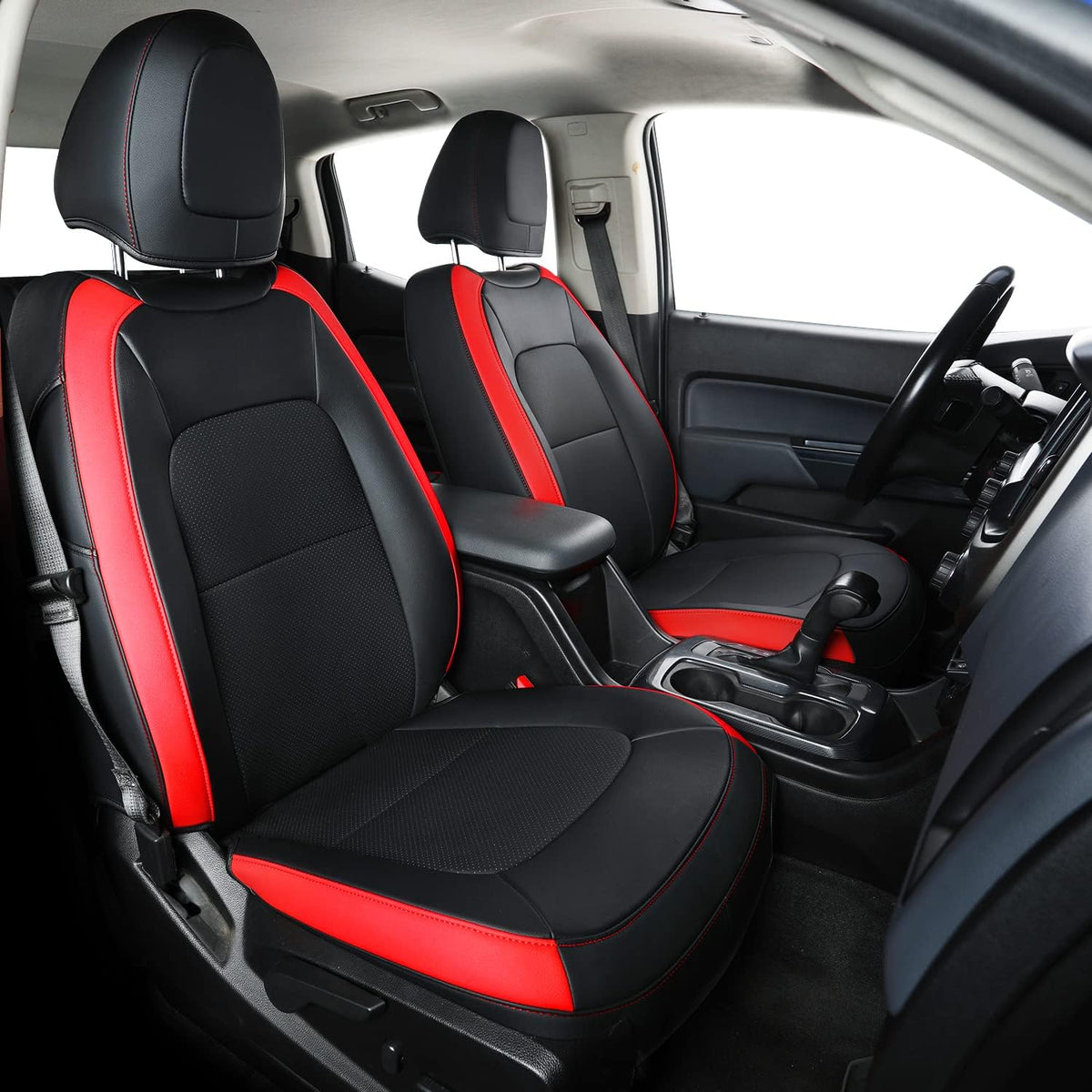Chevy Colorado Seat Covers Full Set,fit for 2015-2022 Colorado Crew Cab Z71 LT ZR2 Work Truck with Water Proof Faux Leather