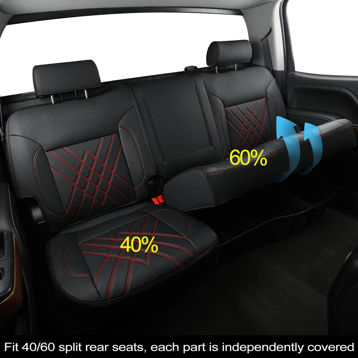Chevy Sliverado Leather truck Seat  Covers 2014-2018 For1500&2500&3500HD Custom-made all-enveloped, all-season, waterproof leather