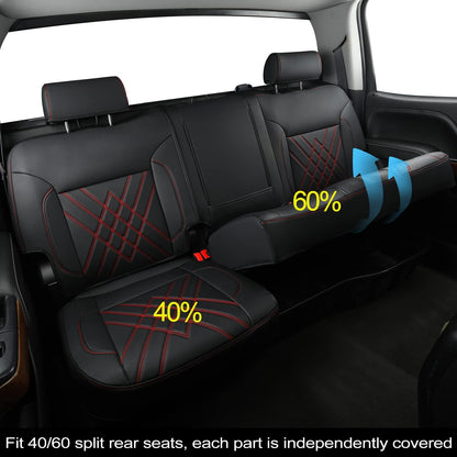 Chevy Sliverado Leather truck Seat  Covers 2014-2018 For1500&2500&3500HD Custom-made all-enveloped, all-season, waterproof leather