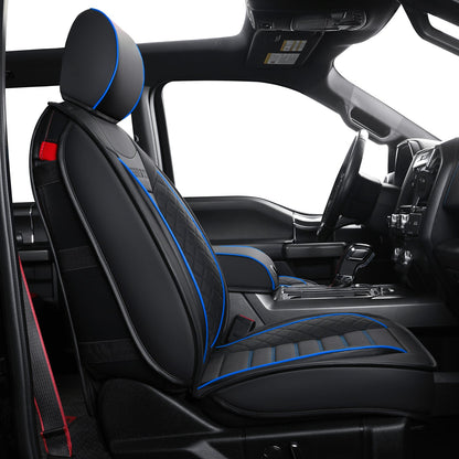 F150 Seat Covers Full Set with Waterproof Leather, Automotive Vehicle Cushion Cover for Cars SUV Pick-up Truck Fit for 2009 to 2024 Ford F150 Carhartt and 2017 to 2023 F250 F350 F450