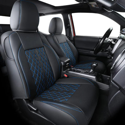 Tacoma Seat Covers Fit for 2016-2023 Tacoma Crew Cab/Double Cab with Water Proof Faux Leather