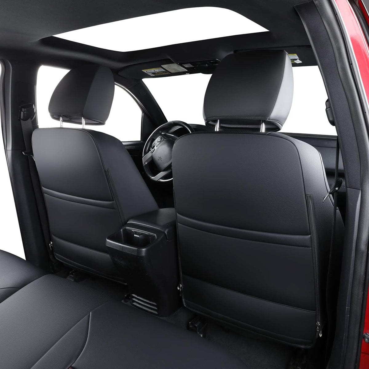 Tacoma Full-Set Seat Covers Fit Tacoma 2016 2017 2018 2019 2020 2021 2022 2023 Double/Crew Cab Only, with Faux Leather