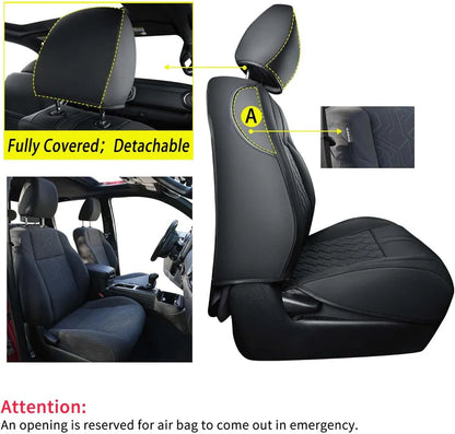 Tacoma Seat Covers, Custom fit 2016-2023 Faux Leather Tacoma SR SR5 TRD Sport TRD Off-Road PreRunner Crew Double Cab