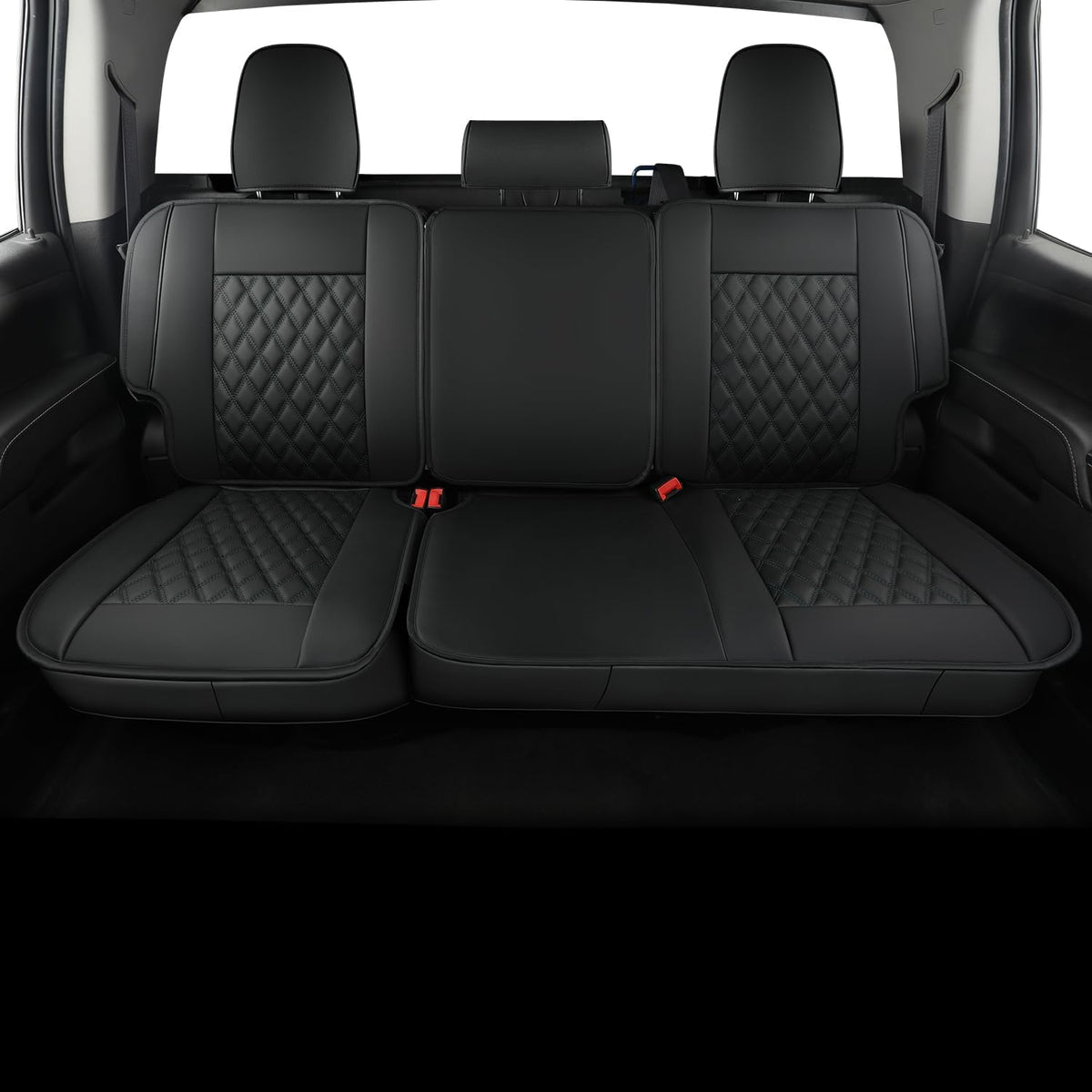 Silverado Faux Leather Seat Covers, Fit for 2014-2024 Chevy Silverado GMC Sierra 1500 and 2020-2024 2500HD 3500HD Crew Cab