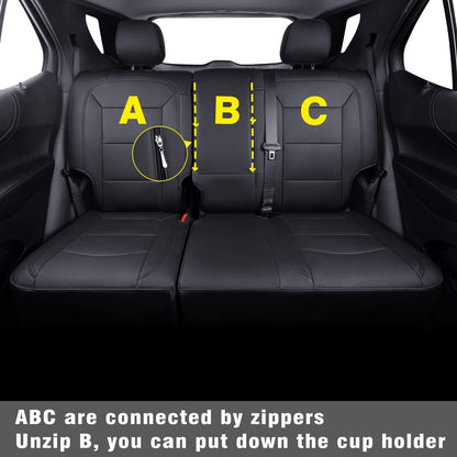 Custom Compatible with the Chevy Equinox Seat Covers 2018-2023 with Faux Leather