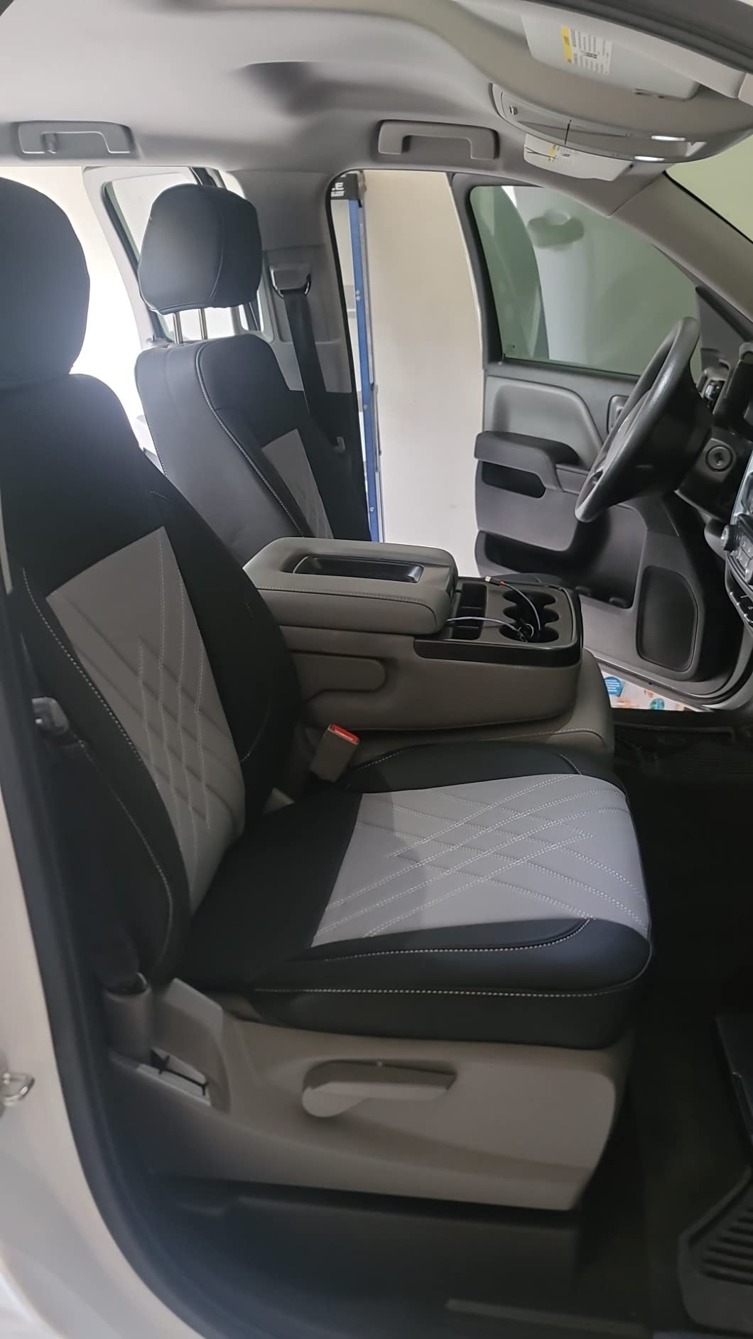 Chevy Sliverado Leather truck Seat  Covers 2014-2018 For1500&2500&3500HD Custom-made all-enveloped, all-season, waterproof leather