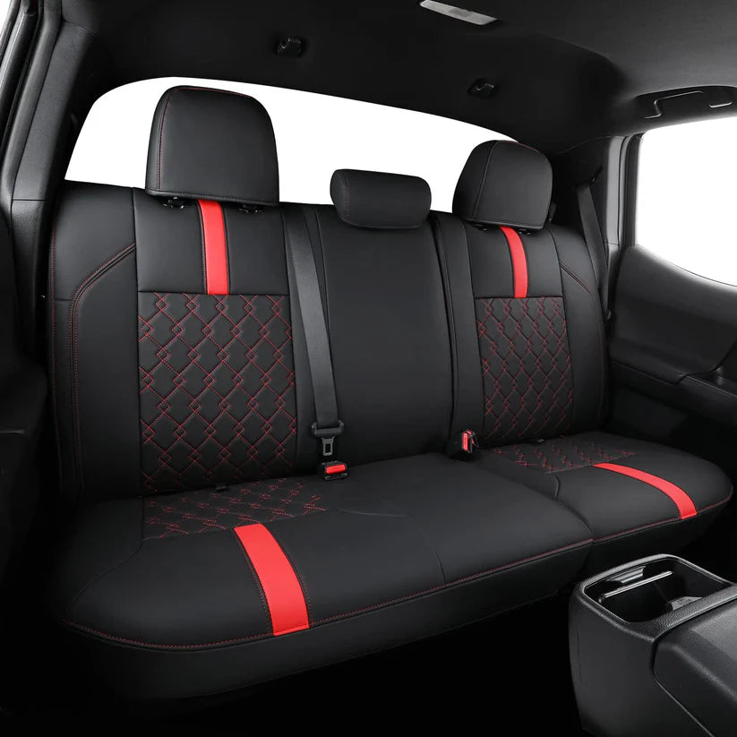 Tacoma Seat Covers, Custom fit 2016-2023 Faux Leather Tacoma SR SR5 TRD Sport TRD Off-Road PreRunner Crew Double Cab