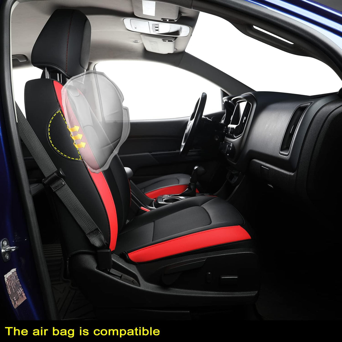 Chevy Colorado Seat Covers Full Set,fit for 2015-2022 Colorado Crew Cab Z71 LT ZR2 Work Truck with Water Proof Faux Leather