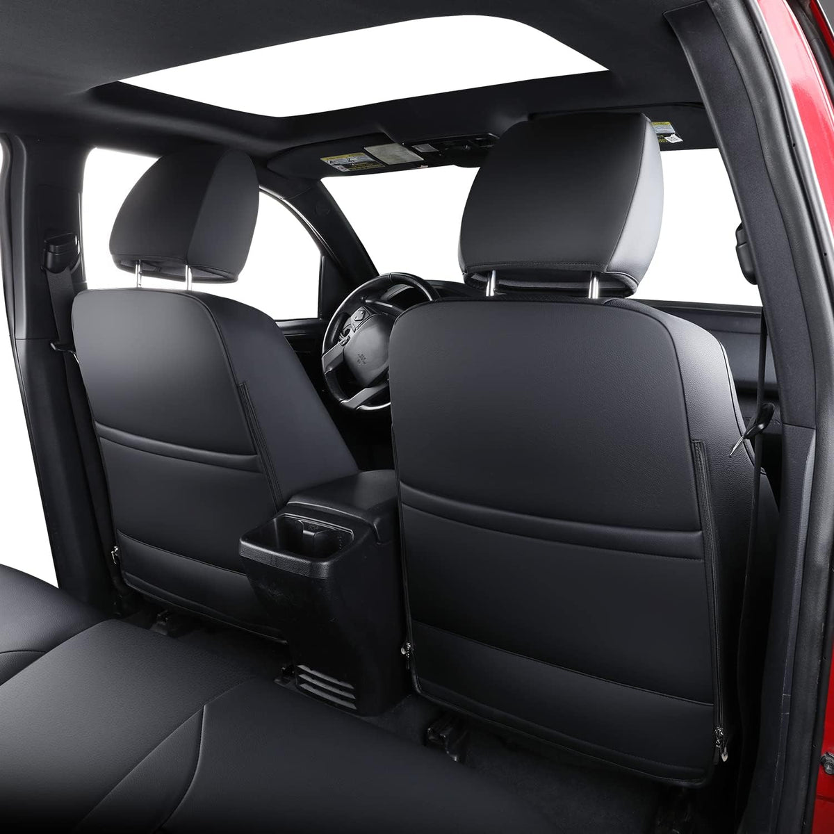 Tacoma Full-Set Seat Covers Fit Tacoma 2016 2017 2018 2019 2020 2021 2022 2023 Double/Crew Cab Only, with Faux Leather