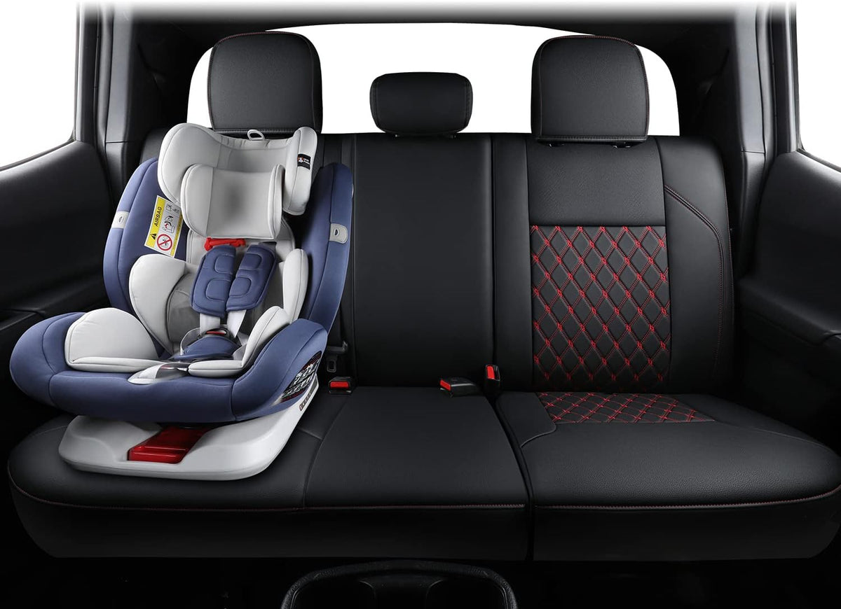 Tacoma Full-Set Seat Covers Fit Tacoma 2016 2017 2018 2019 2020 2021 2022 2023 Double/Crew Cab Only, with Faux Leather