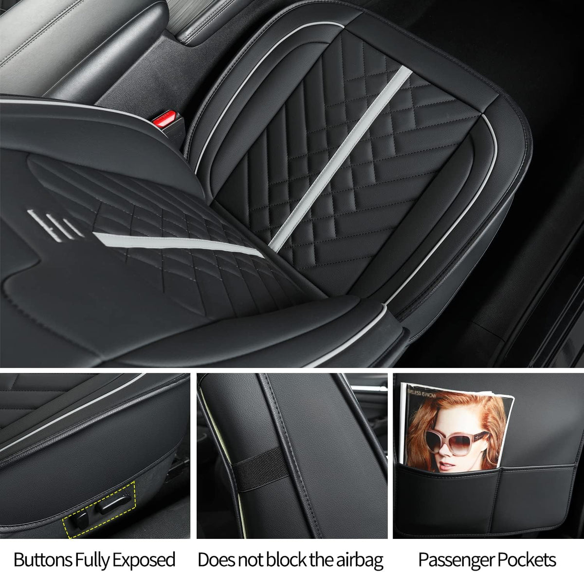 Altima Seat Covers, fit for 2013-2024 Nissan Altima S SR SV SL Platinum Sedan with Water Proof Faux Leather
