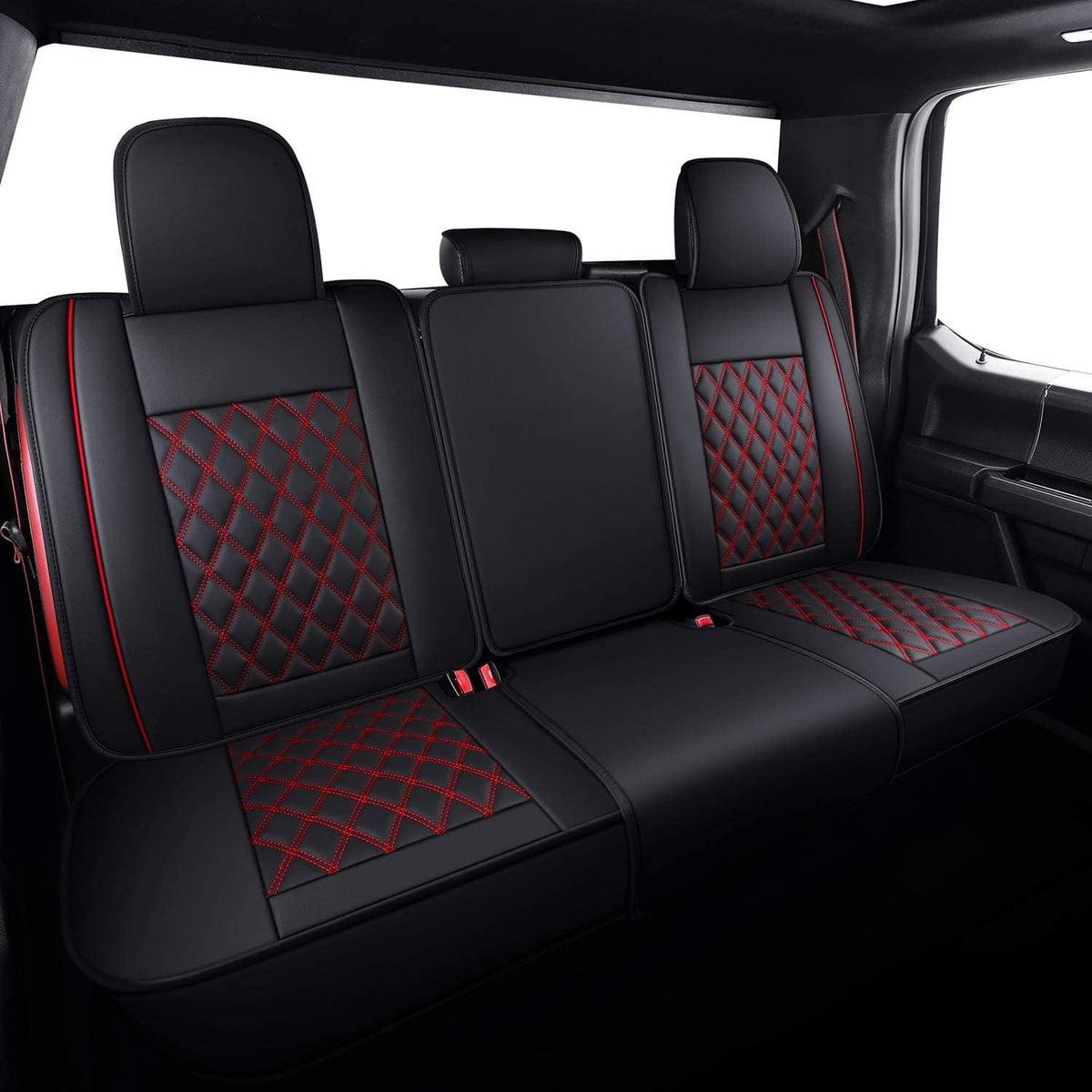 2009 to 2024 Ford F150 and 2017 to 2024 F250 F350 F450 Seat Covers Full Set with Waterproof Leather, Automotive Vehicle Cushion Cover for Cars SUV Pick-up Truck