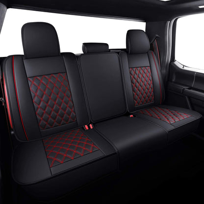 2009 to 2024 Ford F150 and 2017 to 2024 F250 F350 F450 Seat Covers Full Set with Waterproof Leather, Automotive Vehicle Cushion Cover for Cars SUV Pick-up Truck