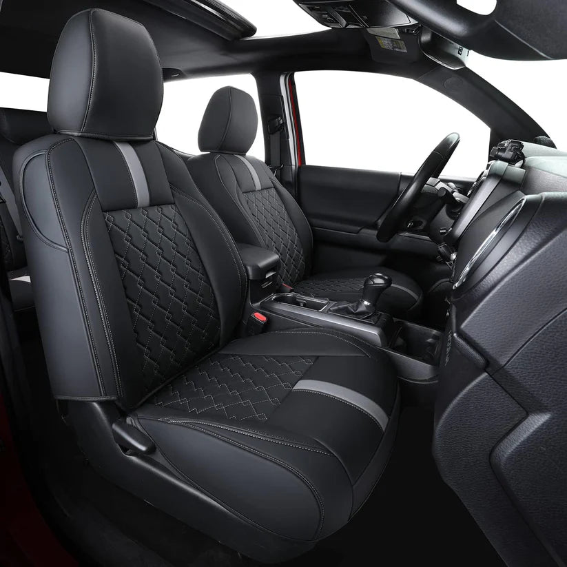 Tacoma Seat Covers, Custom fit 2016-2023 Faux Leather Tacoma SR SR5 TRD Sport TRD Off-Road PreRunner Crew Double Cab