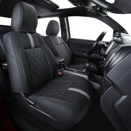 Tacoma Seat Covers, Custom fit 2016-2023 Faux Leather Tacoma SR SR5 TRD Sport TRD Off-Road PreRunner Crew Double Cab
