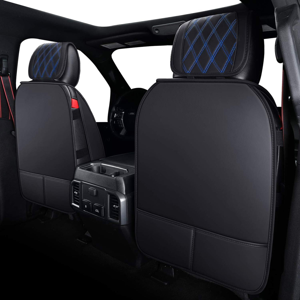 Car Seat Covers Full Set with Waterproof Leather, Automotive Vehicle Cushion Cover for Cars SUV Pick-up Truck Fit for 2009 to 2024 Ford F150 Carhartt and 2017 to 2024 F250 F350 F450