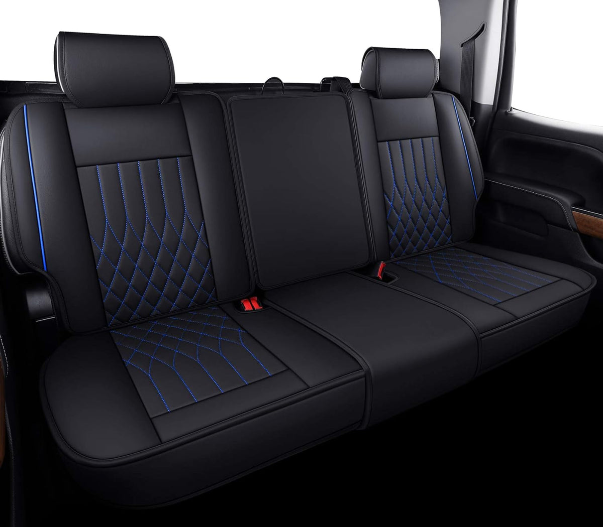 Chevy Silverado GMC Sierra Car Seat Covers Full Set with Waterproof Leather, Fit for 2007-2024 1500/2500 HD / 3500 HD Crew,Double,Extended Cab or Pickup