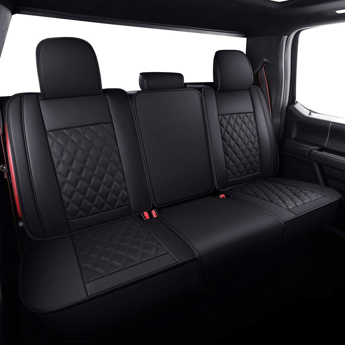Car Seat Covers Full Set with Waterproof Leather, Automotive Vehicle Cushion Cover for Cars SUV Pick-up Truck Fit for 2009 to 2024 Ford F150 Carhartt and 2017 to 2024 F250 F350 F450