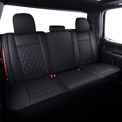 Car Seat Covers Full Set with Waterproof Leather, Automotive Vehicle Cushion Cover for Cars SUV Pick-up Truck Fit for 2009 to 2024 Ford F150 Carhartt and 2017 to 2024 F250 F350 F450