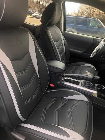2005-2023 Tacoma Seat Covers Full Set Waterproof leather for Tacoma Double/Crew Cab SR SR5 TRD Sport TRD Off-Road PreRunner Trims, with Waterproof Faux Leather All-enveloping, four seasons general, wear-resistant and scratch-resistant