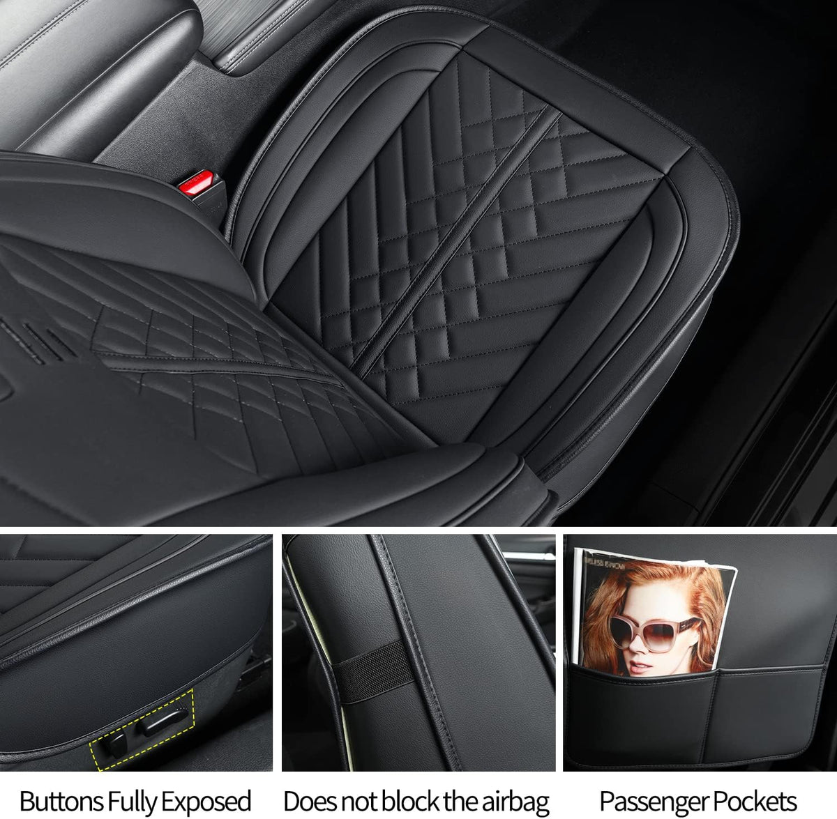 Altima Seat Covers, fit for 2013-2024 Nissan Altima S SR SV SL Platinum Sedan with Water Proof Faux Leather