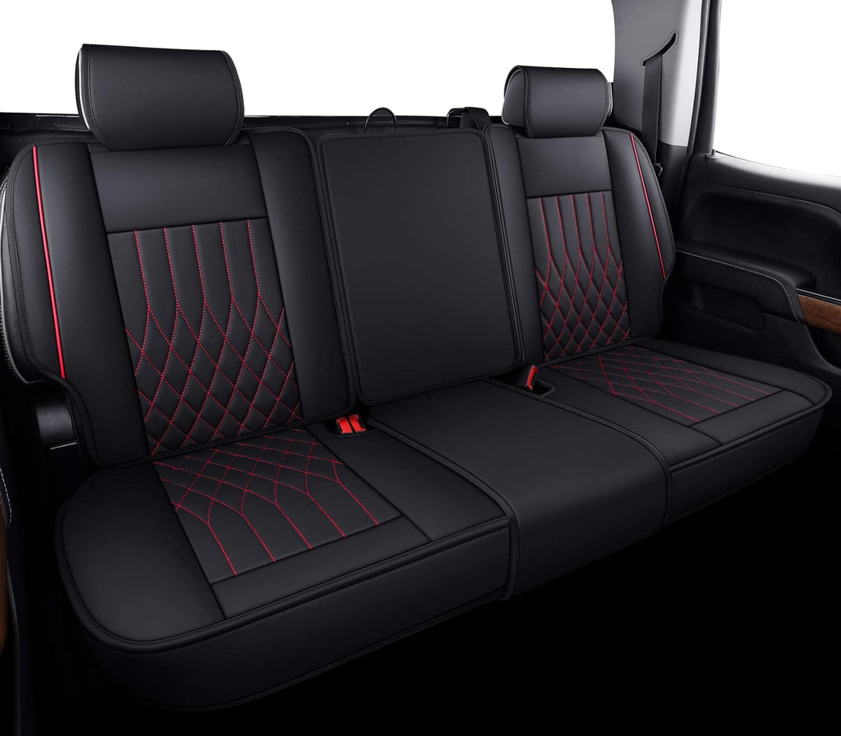 Chevy Silverado GMC Sierra Car Seat Covers Full Set with Waterproof Leather, Fit for 2007-2024 1500/2500 HD / 3500 HD Crew,Double,Extended Cab or Pickup