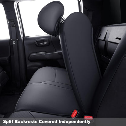 Tacoma Seat Covers  Custom Fit 2016-2023 Tacoma Crew Cab with Faux Leather