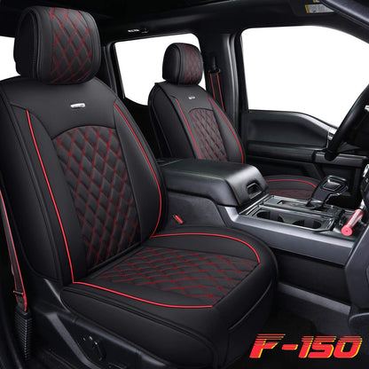 Car Seat Covers Full Set with Waterproof Leather, Automotive Vehicle Cushion Cover for Cars SUV Pick-up Truck Fit for 2009 to 2024 Ford F150 Carhartt and 2017 to 2024 F250 F350 F450