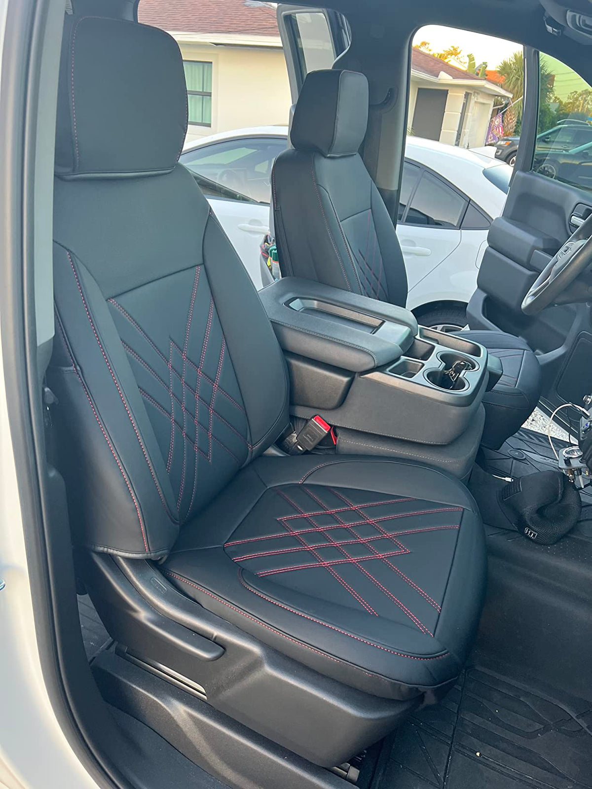 2007-2024 Silverado seat covers Custom&Sierra 1500 2500 3500HD Trucks leather CustomSeat Covers Cars Pickups Full Set, Fit Trims Like LT,LTZ,RST