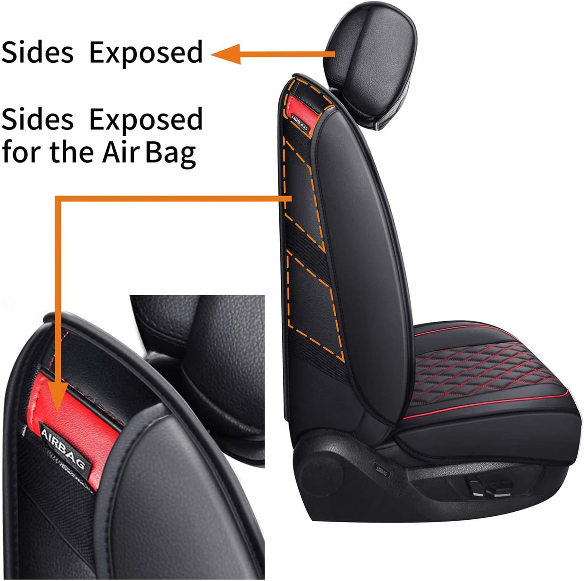 2009 to 2024 Ford F150 and 2017 to 2024 F250 F350 F450 Seat Covers Full Set with Waterproof Leather, Automotive Vehicle Cushion Cover for Cars SUV Pick-up Truck