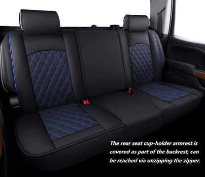 2007-2024 GMC Sierra Chevy Chevrolet Silverado 1500 2500HD 3500HD Trail Boss Z71 Crew Double Extended Cab Waterproof Leather Truck Pickup Cuchion