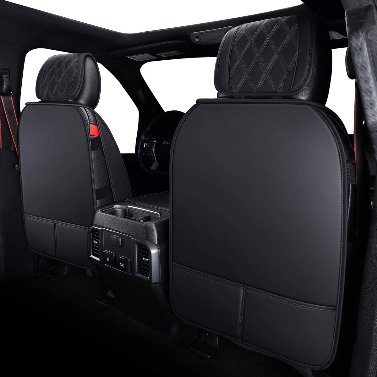 Car Seat Covers Full Set with Waterproof Leather, Automotive Vehicle Cushion Cover for Cars SUV Pick-up Truck Fit for 2009 to 2024 Ford F150 Carhartt and 2017 to 2024 F250 F350 F450