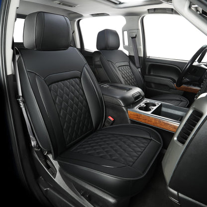 Silverado Faux Leather Seat Covers, Fit for 2014-2024 Chevy Silverado GMC Sierra 1500 and 2020-2024 2500HD 3500HD Crew Cab
