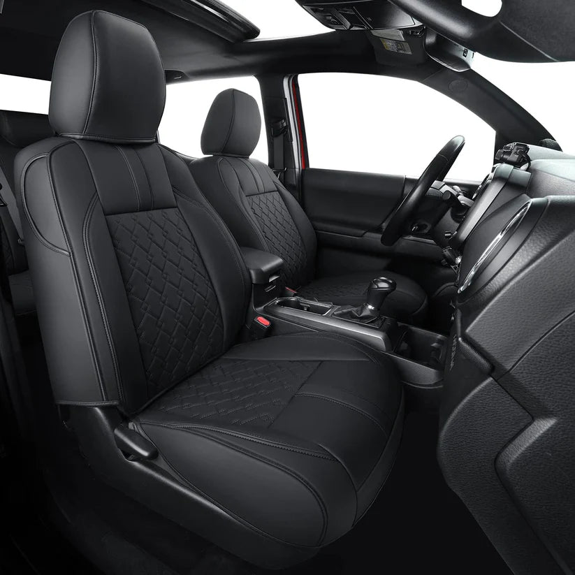 Tacoma Seat Covers, Custom fit 2016-2023 Faux Leather Tacoma SR SR5 TRD Sport TRD Off-Road PreRunner Crew Double Cab